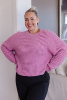 GeeGee Cozy Little Knitter Pullover Sweater in Orchid Tops