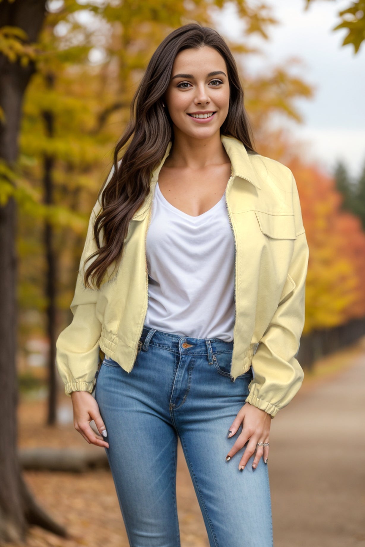 White Birch Little Ray of Sunshine Leather Jacket BoutiqueSimplified