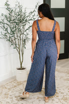 One Eleven North Live Your Best Life Floral Jumpsuit in Blue Floral Womens