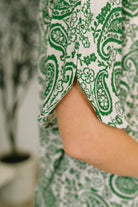 Dear Scarlett Lizzy Breeze Top in Green Paisley Womens