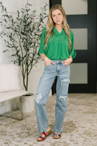 Dear Scarlett Lizzy Breeze Top in Kelly Green Womens