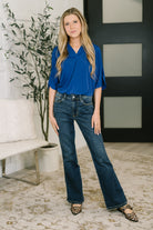 Dear Scarlett Lizzy Breeze Top in Royal Blue Womens