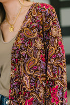 Dear Scarlett Lizzy Cardigan in Chocolate Paisley Womens