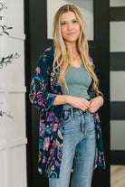 Dear Scarlett Lizzy Cardigan in Hunter Green Floral Paisley Womens