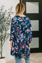 Dear Scarlett Lizzy Cardigan in Hunter Green Floral Paisley Womens