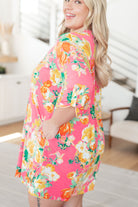 Dear Scarlett Lizzy Dress in Hot Pink and Yellow Floral Ave Shops