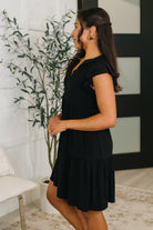 Dear Scarlett Lizzy Forever Flutter Sleeve Dress in Black Womens