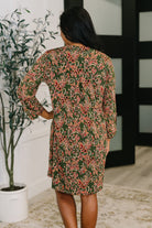 Dear Scarlett Lizzy Long Sleeve Dress in Olive Paisley Womens
