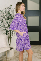 Dear Scarlett Lizzy Sunday Dress in Purple Paisley Womens