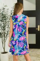 Dear Scarlett Lizzy Tank Dress in Bright Royal Floral Womens