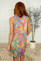 Dear Scarlett Lizzy Tank Dress in Multi Paisley Mixed Print Womens