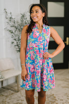 Dear Scarlett Lizzy Three Tier Tank Dress in Falling Floral Womens