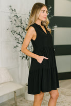 Dear Scarlett Lizzy Tiered Tank Dress in Black Womens