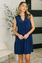 Dear Scarlett Lizzy Tiered Tank Dress in Navy Womens