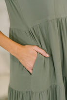Dear Scarlett Lizzy Tiered Tank Dress in Pistachio Womens