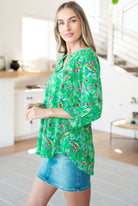 Dear Scarlett Lizzy Top in Emerald and Magenta Paisley Ave Shops