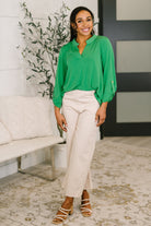Dear Scarlett Lizzy Top in Kelly Green Womens