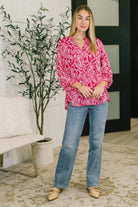 Dear Scarlett Lizzy Top in Pink Paisley Womens