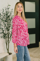 Dear Scarlett Lizzy Top in Pink Paisley Womens
