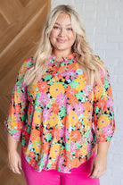 Dear Scarlett Lizzy Top in Pink and Yellow Multi Floral Blouses