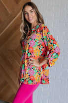 Dear Scarlett Lizzy Top in Pink and Yellow Multi Floral Blouses