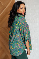 Dear Scarlett Lizzy Top in Teal and Purple Floral Paisley Shirts & Tops