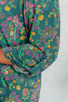 Dear Scarlett Lizzy Top in Teal and Purple Floral Paisley Shirts & Tops