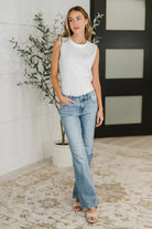 Lorena Mid Rise Vintage Wash Bootcut Jeans Womens