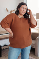 Andree by Unit Lotta Love Knitted Sweater Top in Rust Tops