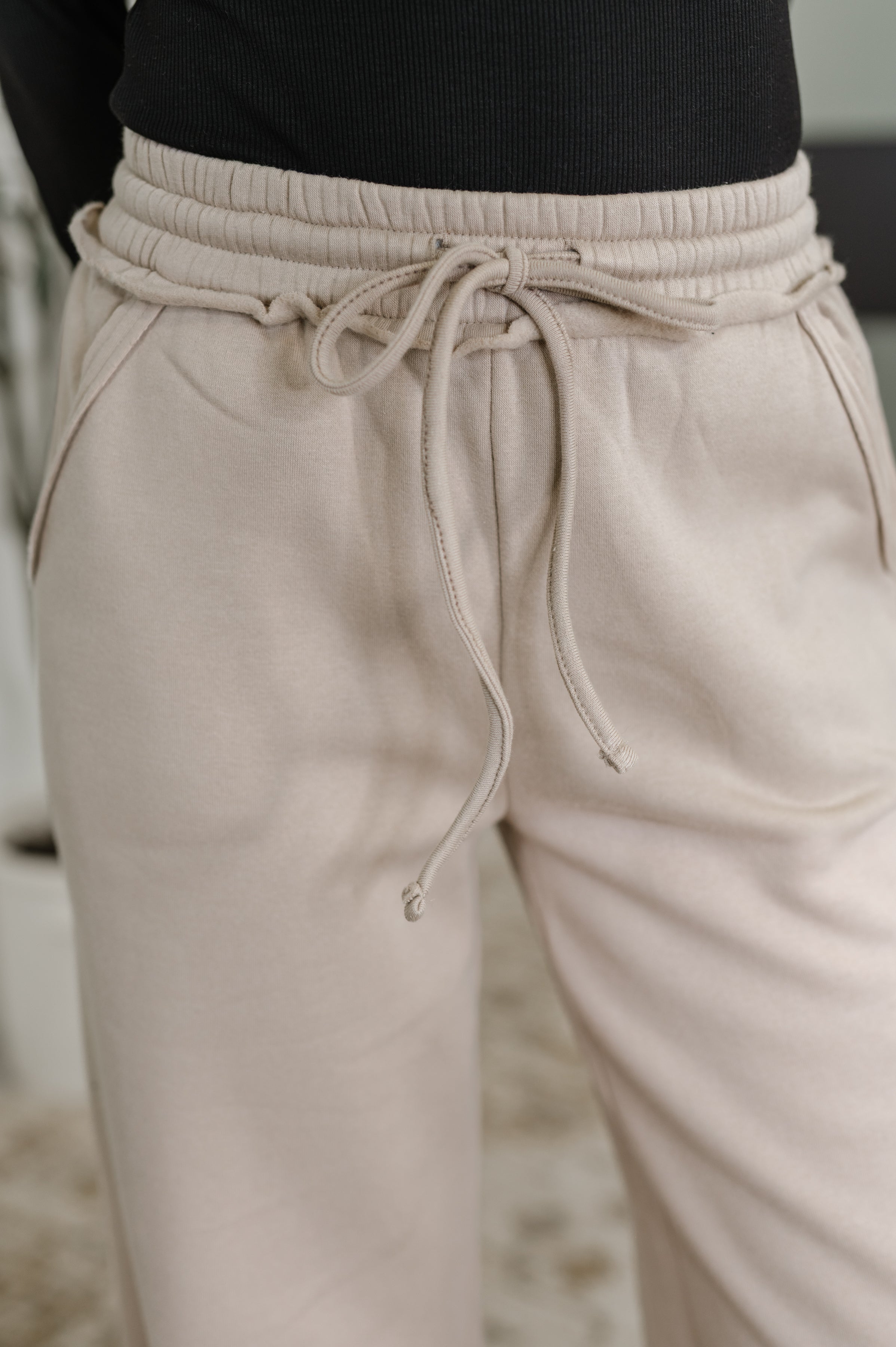 Zenana Lounge Line Wide Leg Sweats in Ash Mocha Womens