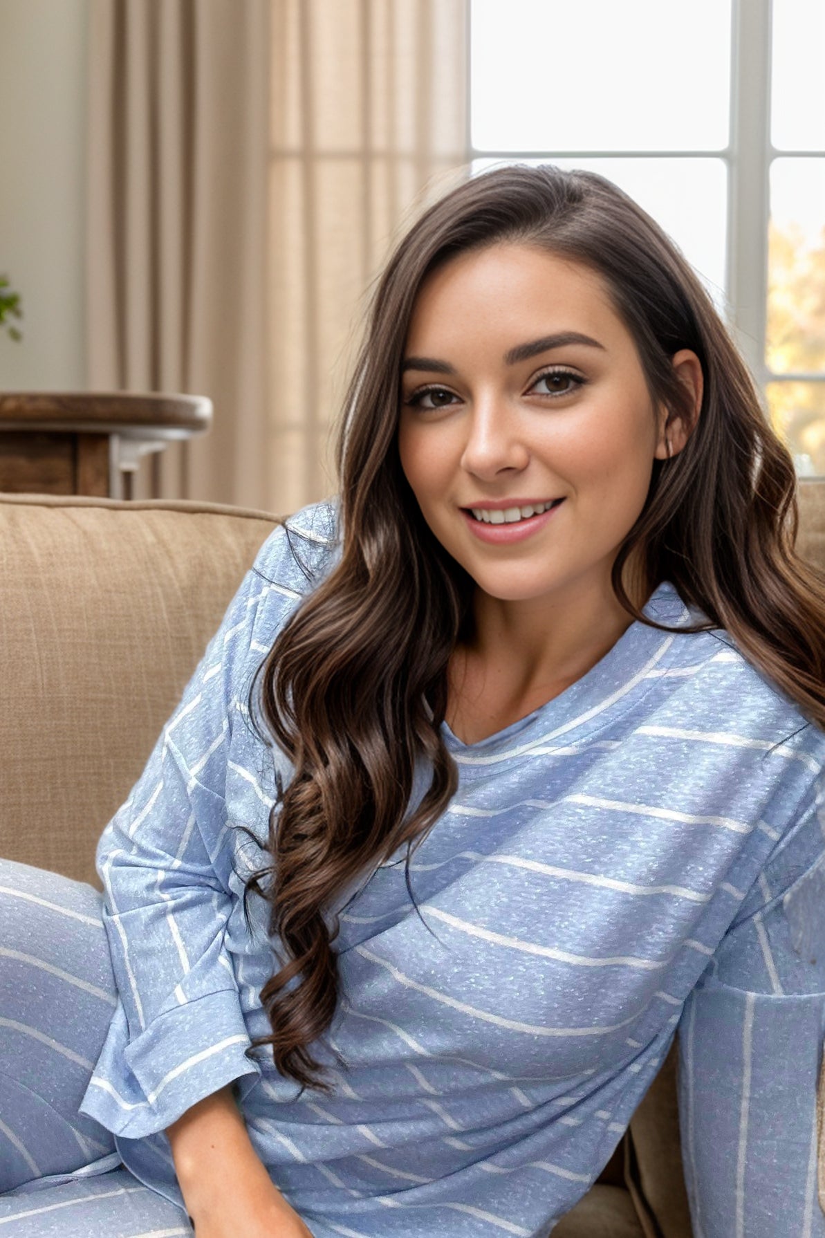 Zia Loungin' in Stripes - Sky Blue BoutiqueSimplified