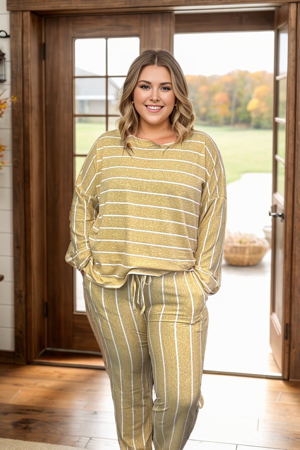 Zia Loungin' in Stripes - Mustard BoutiqueSimplified