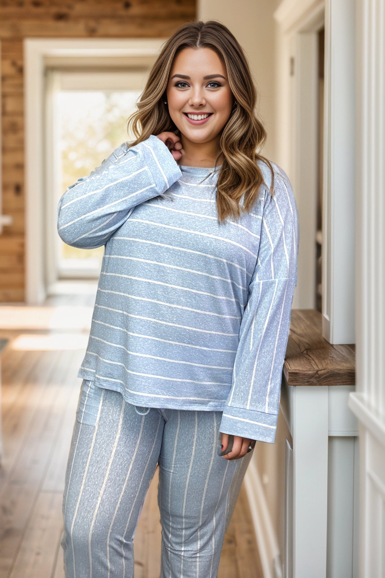 Zia Loungin' in Stripes - Sky Blue BoutiqueSimplified