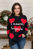 Jade by Jane Black & Red Heart Love Always Sweater