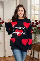 Jade by Jane Black & Red Heart Love Always Sweater