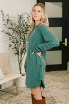 Heimish Love to Love You Textured Knit Dress in Hunter Green Womens