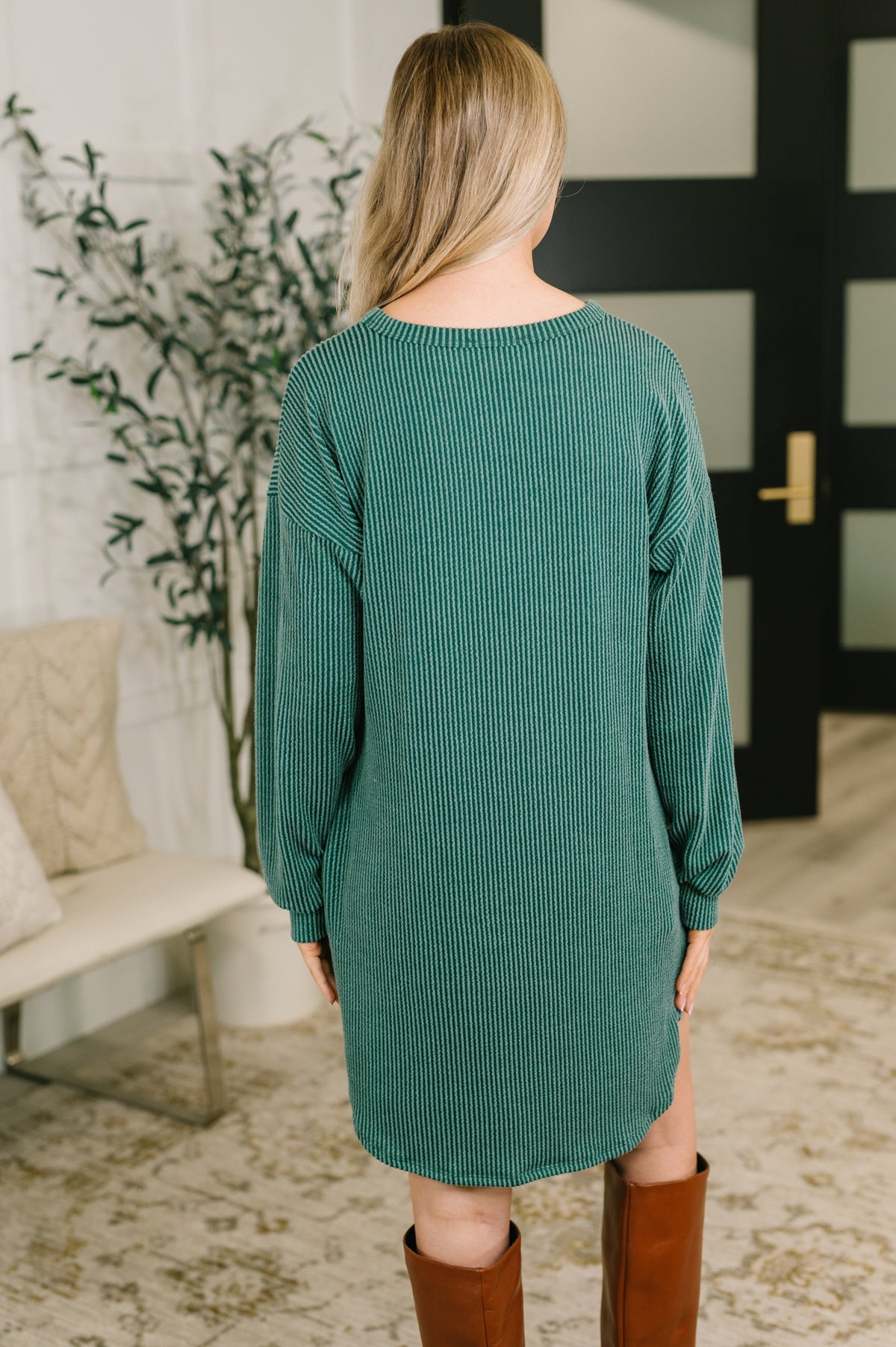 Heimish Love to Love You Textured Knit Dress in Hunter Green Womens