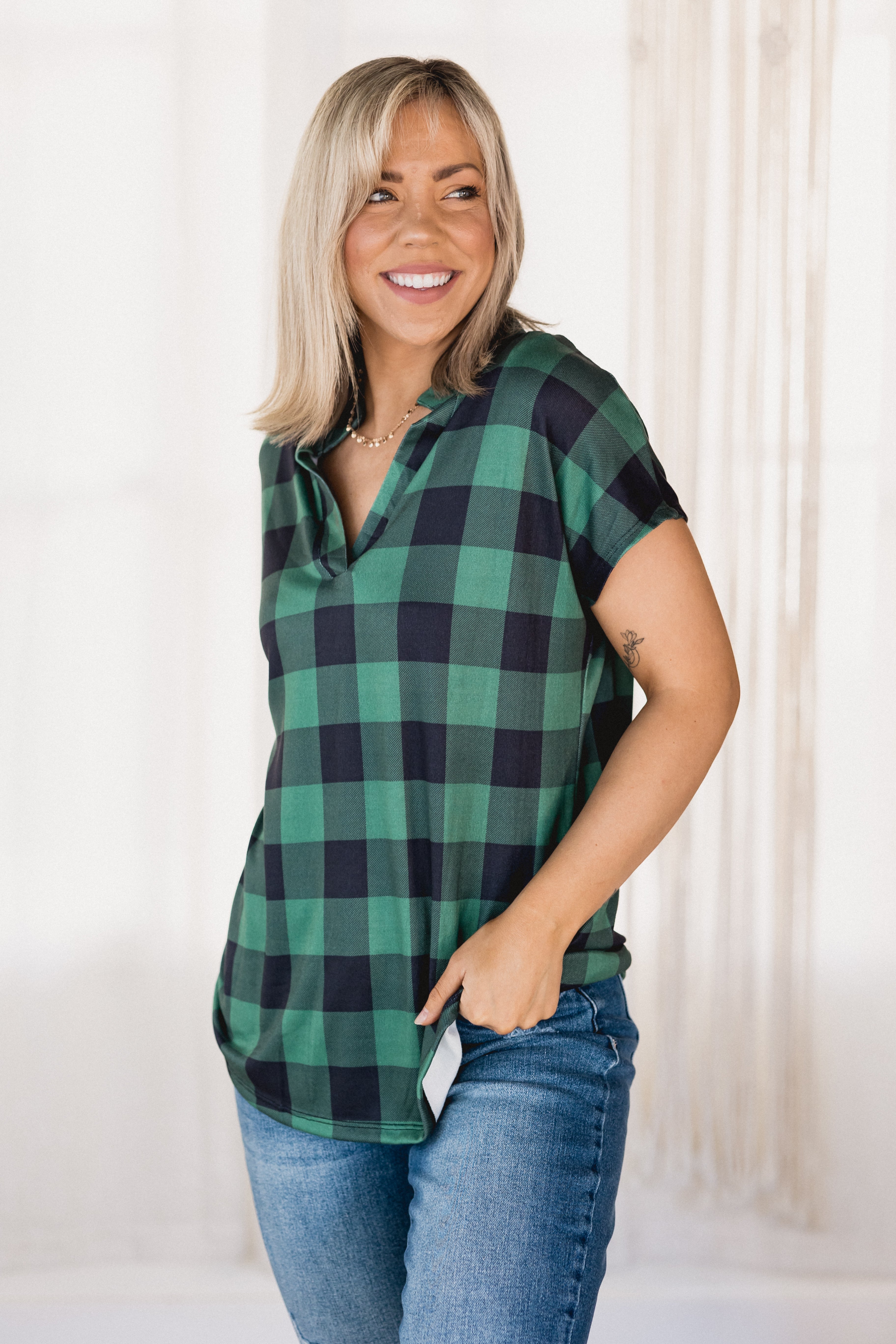 Heimish Lucky in Plaid Short Sleeve