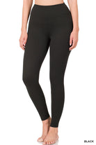 Black Brushed Microfiber Full Length Leggings