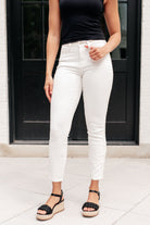 Judy Blue Maddie Mid Rise Braided Side Seam Relaxed White Jeans Ave Shops