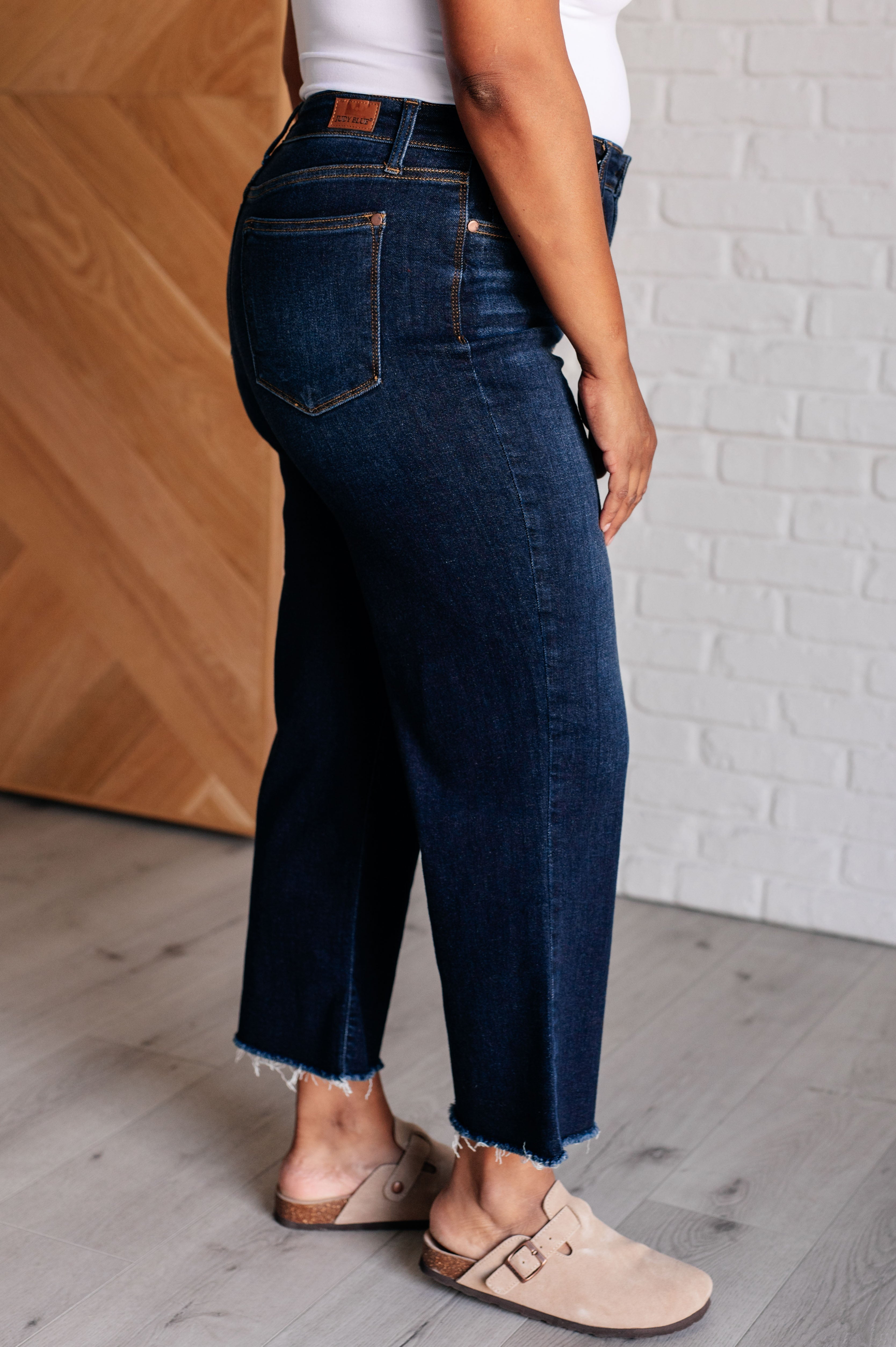 Judy Blue Madeline High Rise Cropped Wide Leg Jeans Jeans