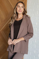 Dear Scarlett Magic 3/4 Blazer in Dark Mocha Coats & Jackets