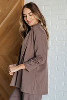 Dear Scarlett Magic 3/4 Blazer in Dark Mocha Coats & Jackets