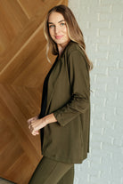 Dear Scarlett Magic 3/4 Blazer in Olive Coats & Jackets