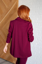 Dear Scarlett Magic 3/4 Blazer in Wine Layers