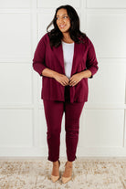 Dear Scarlett Magic 3/4 Blazer in Wine Layers