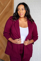 Dear Scarlett Magic 3/4 Blazer in Wine Layers