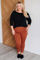 Dear Scarlett Magic Ankle Crop Skinny Pants in Rust Ave Shops