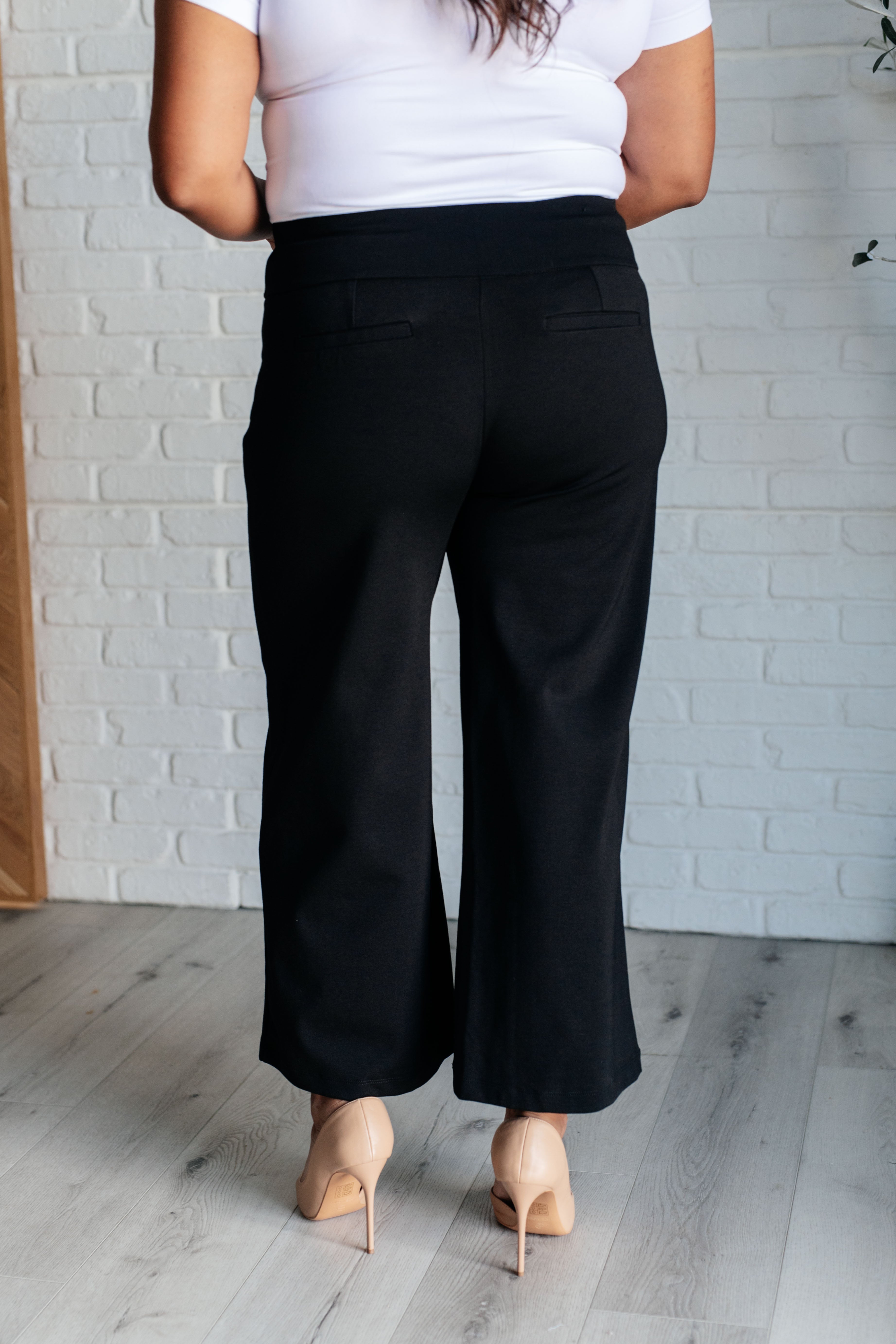 Dear Scarlett Magic Wide Leg Crop Pants in Black Ave Shops