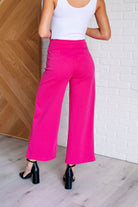 Dear Scarlett Magic Wide Leg Crop Pants in Hot Pink Bottoms